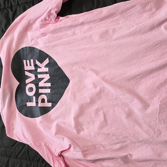 PINK Victoria's Secret Light Pink Long Sleeve Tee Size L - Picture 4 of 4